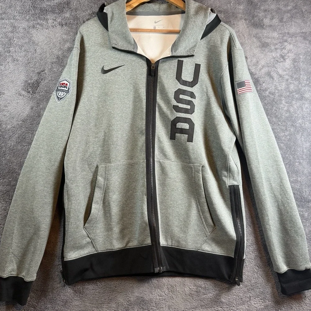 Nike Team USA Basketball Olympics Therma Flex Showtime Full-Zip Hoodie L